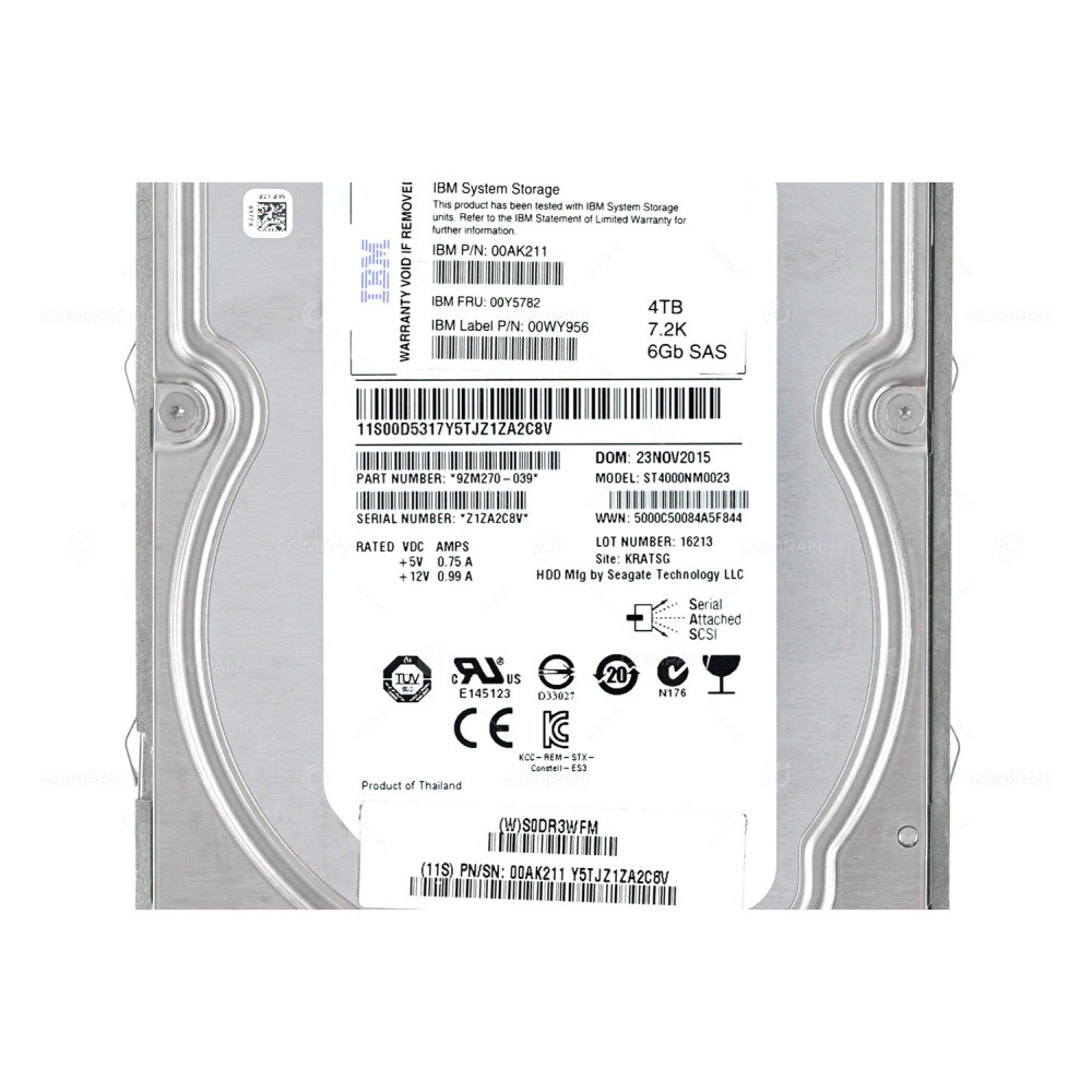00Y5782 IBM HDD 4TB 7.2K NL-SAS 6G 3.5 LFF HOT-SWAP FOR STORWIZE V5000